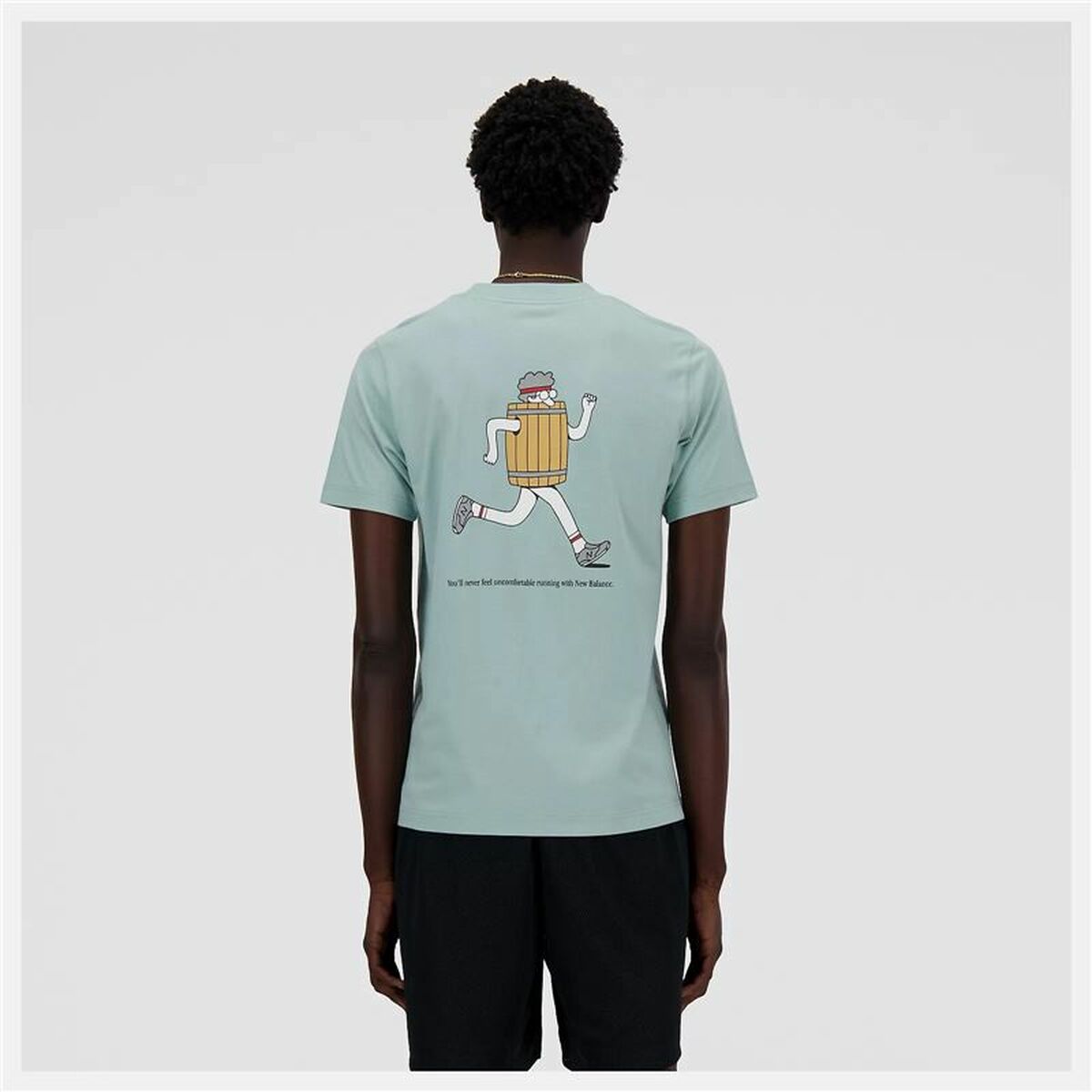Men’s Short Sleeve T-Shirt New Balance Sport Essentials Barrel Light Blue - Le schmidt