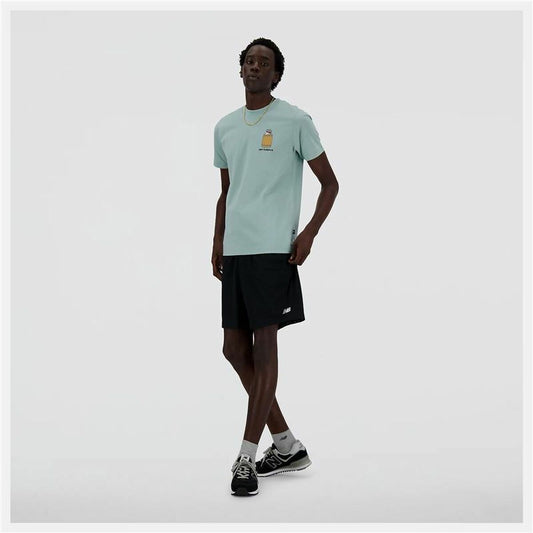 Men’s Short Sleeve T-Shirt New Balance Sport Essentials Barrel Light Blue - Le schmidt