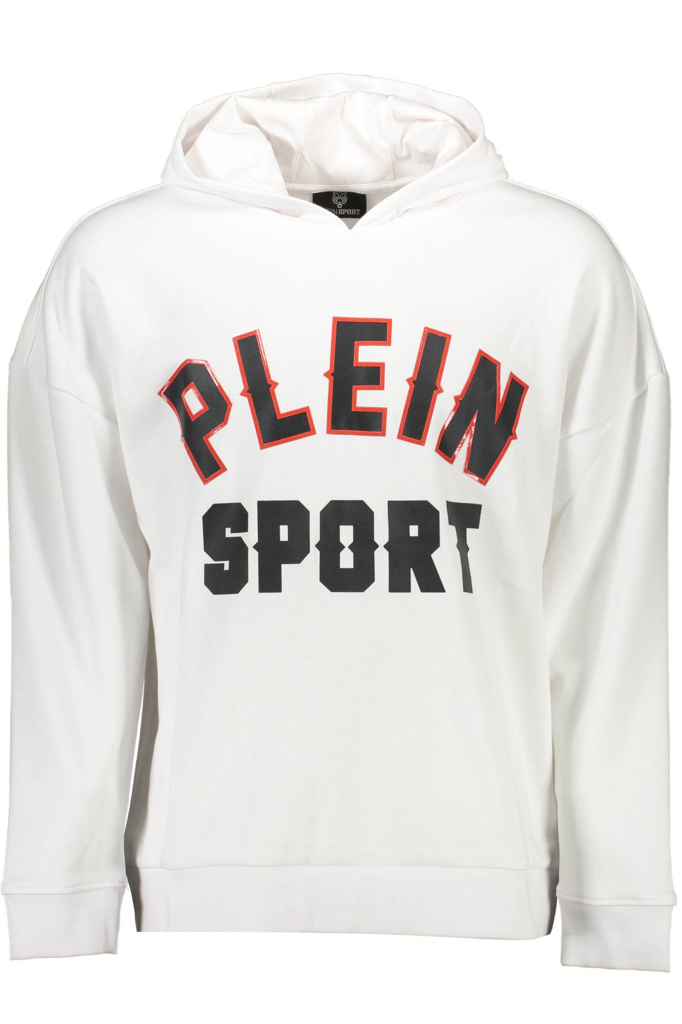 Plein Sport Hvid Bomuld Herre Hættetrøje Med Logo Design