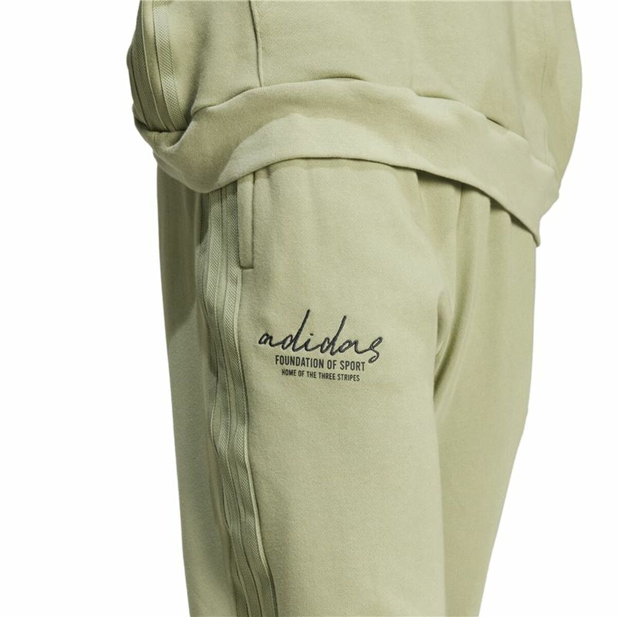 Long Sports Trousers Adidas Brand Love French Terry Green Men - Le schmidt