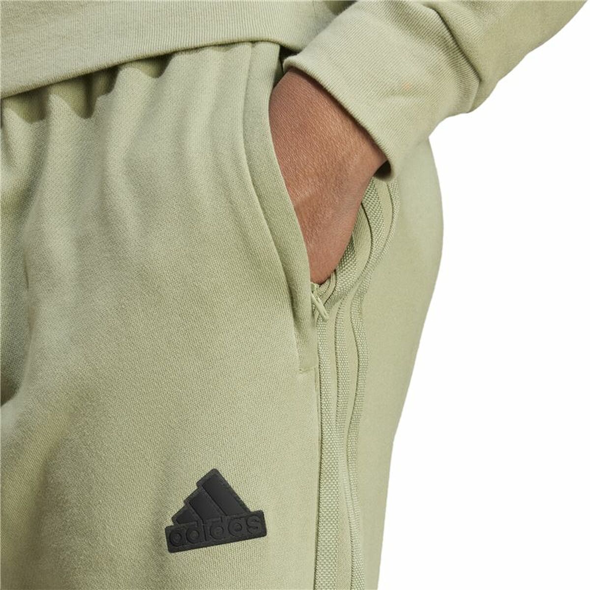 Long Sports Trousers Adidas Brand Love French Terry Green Men - Le schmidt