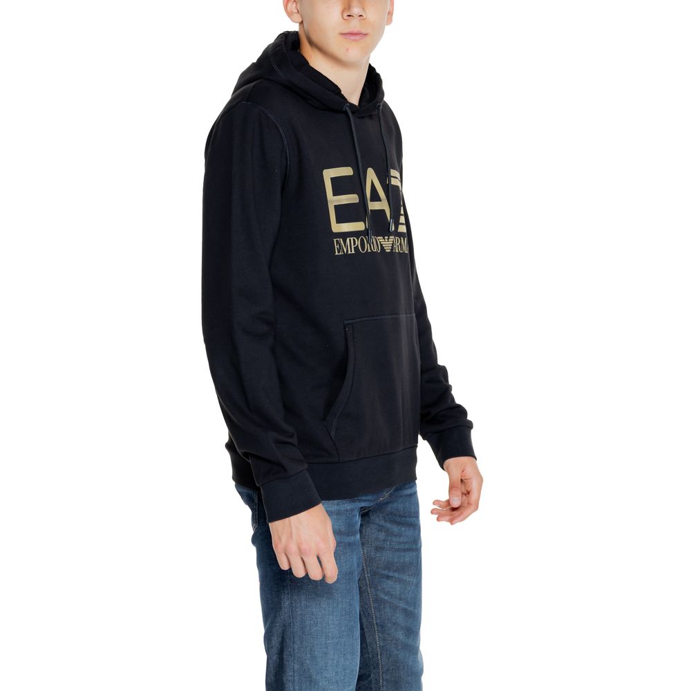 EA7 Emporio Armani Black Cotton Hoodie