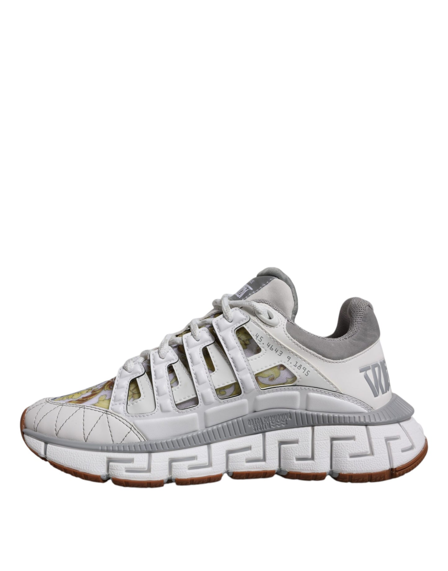 Versace White Trigreca Barocco Print Low Top Sneakers Shoes - Le schmidt