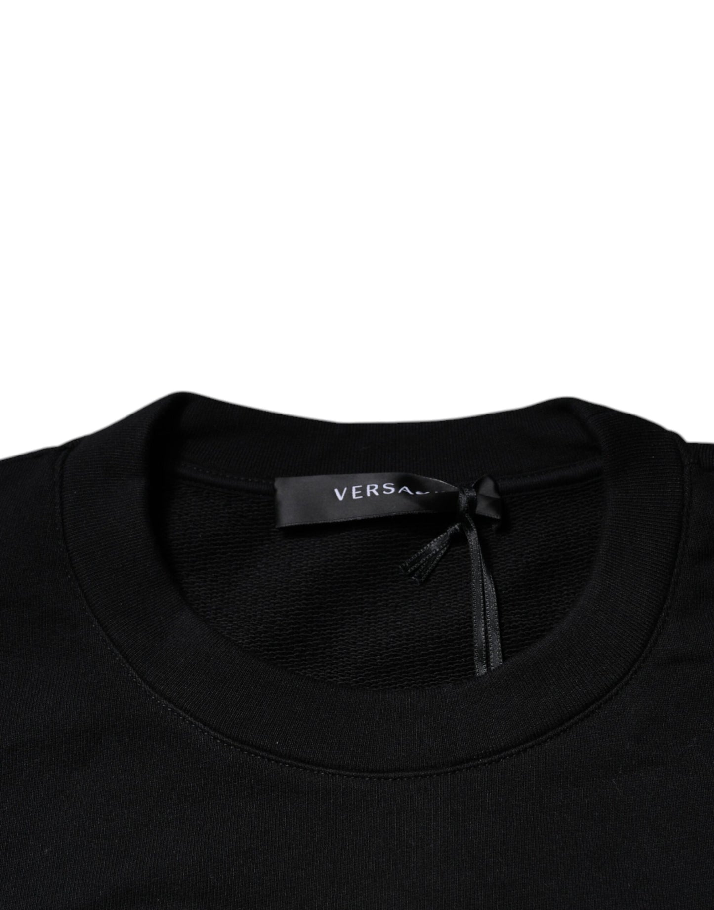 Versace Black Medusa Embroidery Crew Neck Pullover Sweater - Le schmidt
