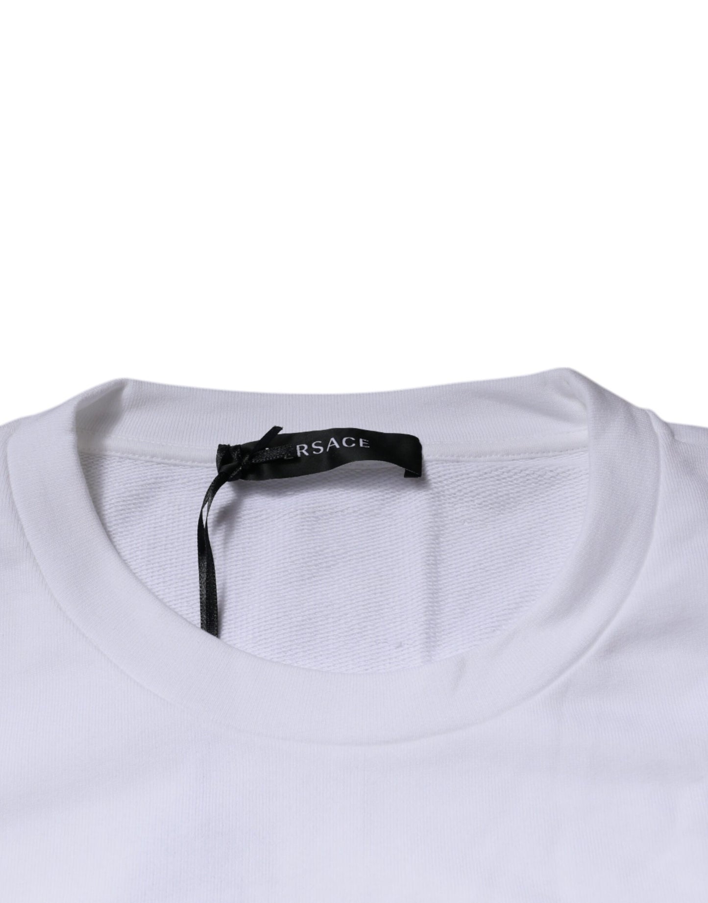Versace White Medusa Embroidery Crew Neck Pullover Sweater - Le schmidt
