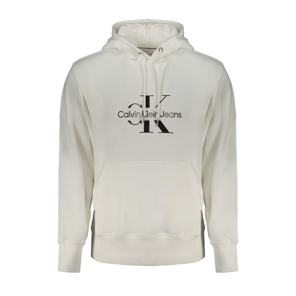 Calvin Klein Hvid Bomuld Hættetrøje Herre Med Lomme