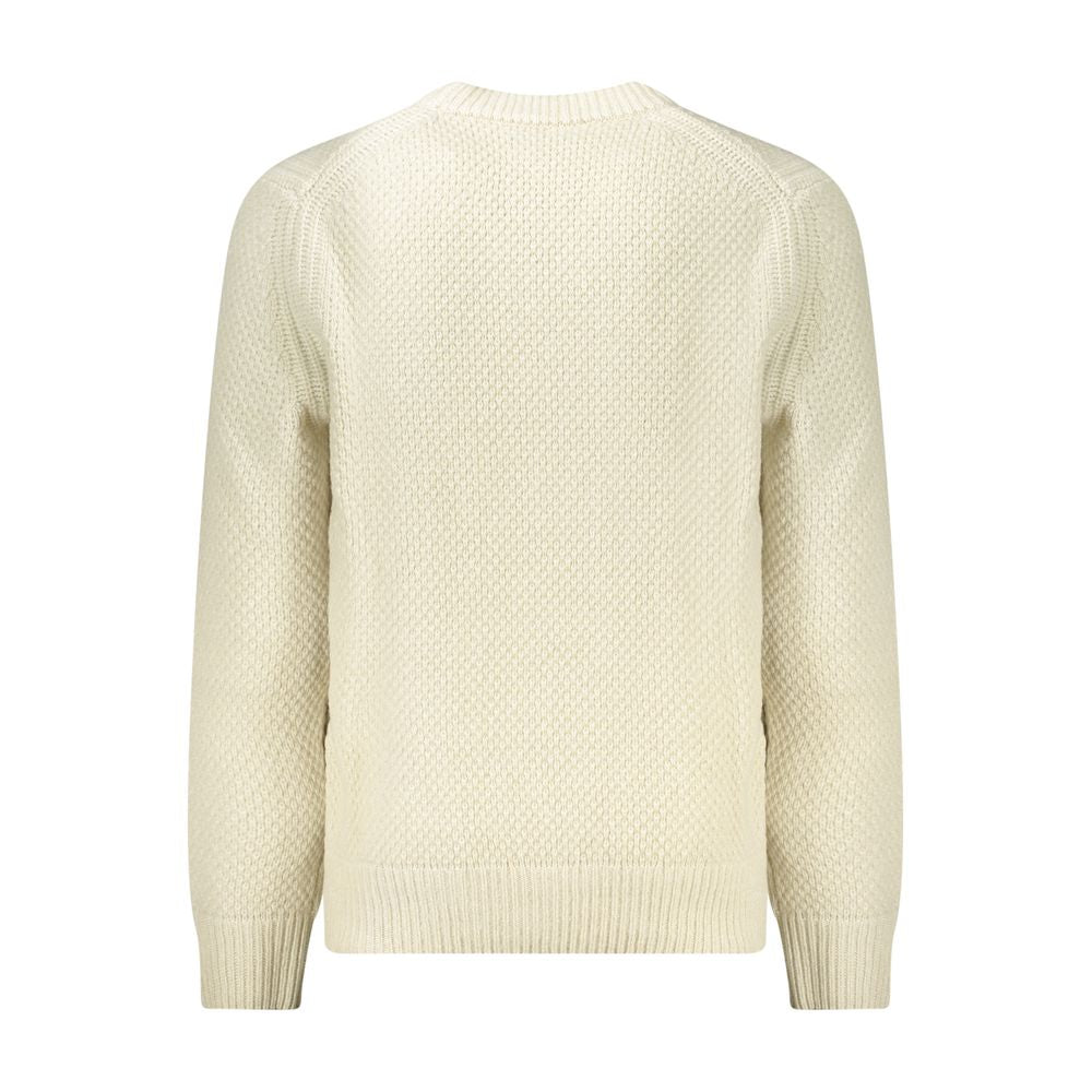 Hugo Boss Beige Uld Herre Trøje V Hals Med Logo Klassisk