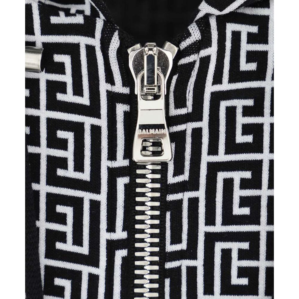 Balmain Black Cotton Men's Sweater - Le schmidt