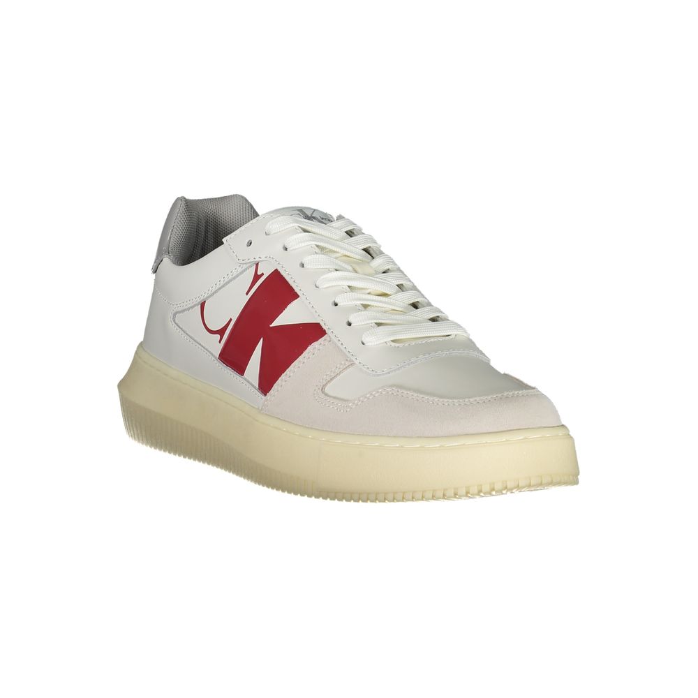 Calvin Klein Hvide Lace Up Sneakers Med Genbrugt Polyester
