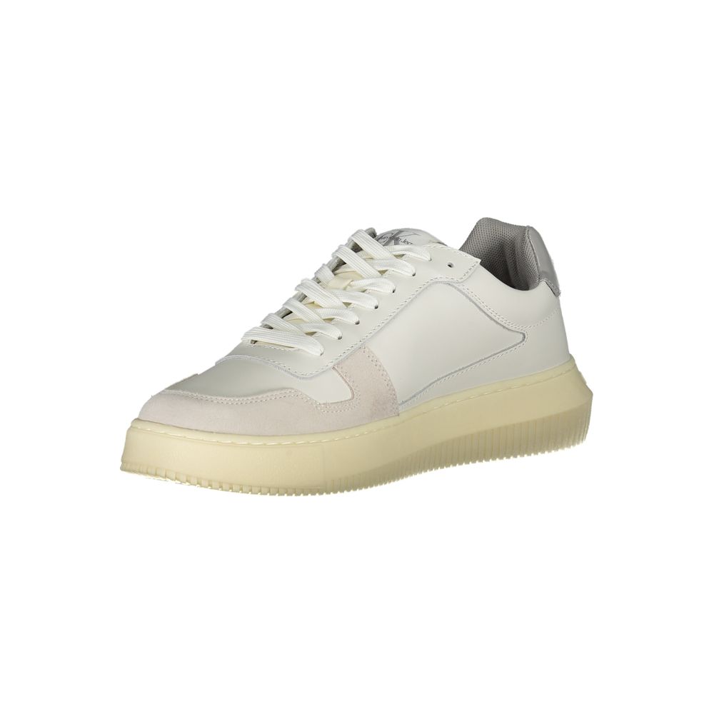 Calvin Klein Hvide Lace Up Sneakers Med Genbrugt Polyester
