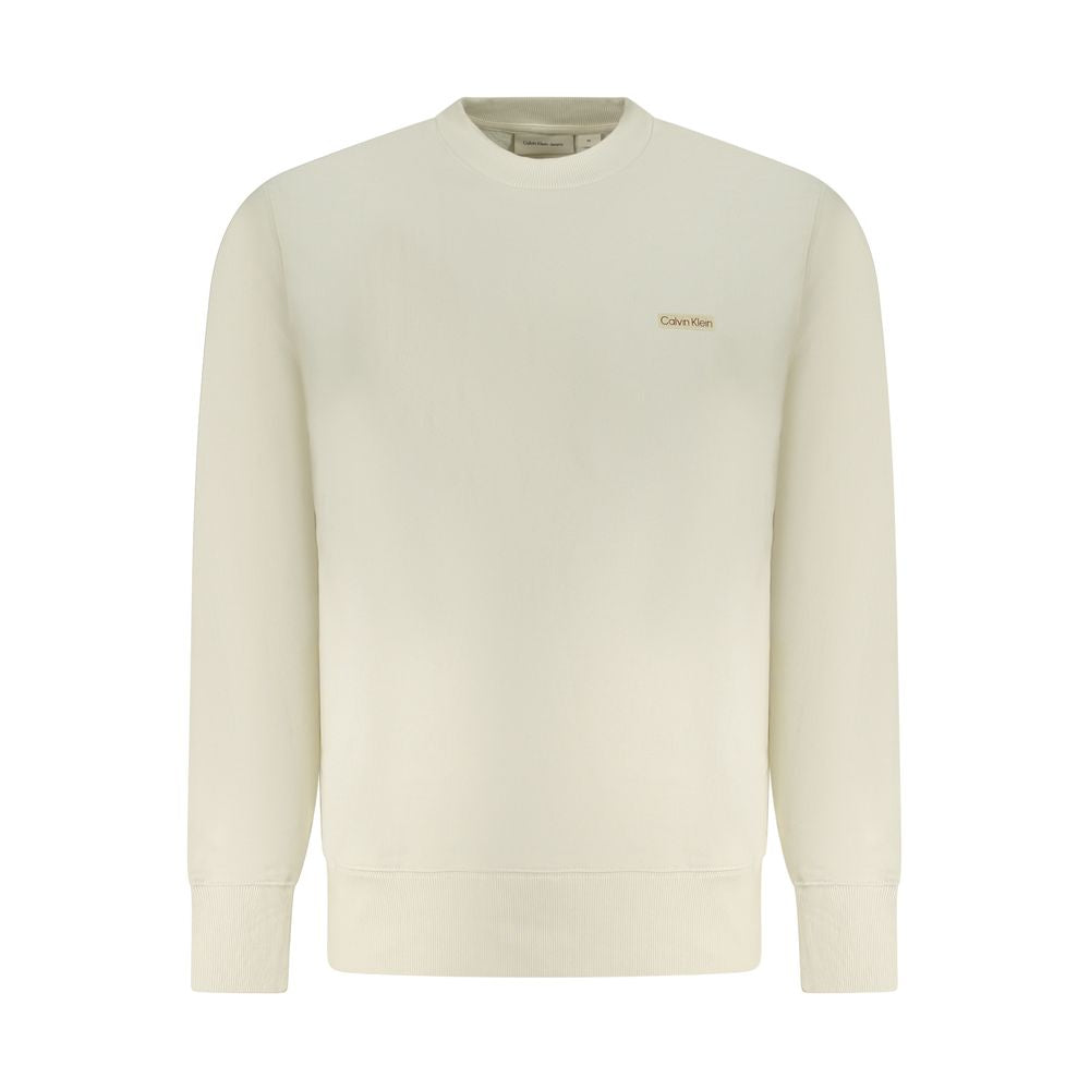 Calvin Klein Beige Bomuld Herre Trøje Med Logo Komfort