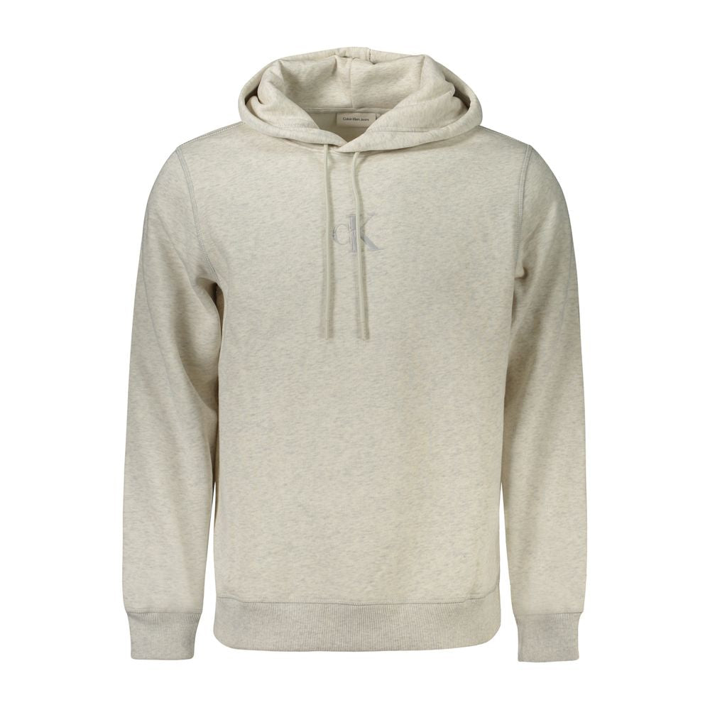 Calvin Klein Grå Bomuld Langærmet Herre Trøje Med Logo