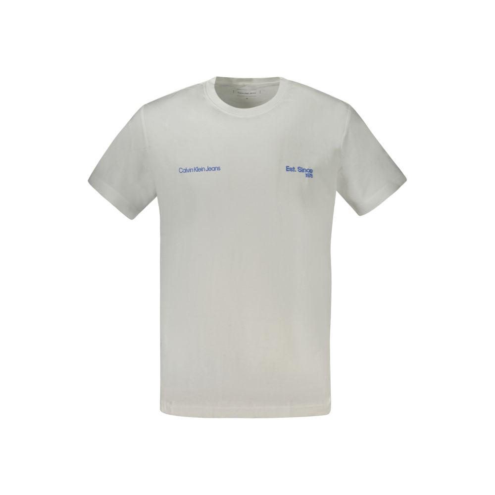 Calvin Klein Hvid Bomuld Herre T Shirt Med Logo Design