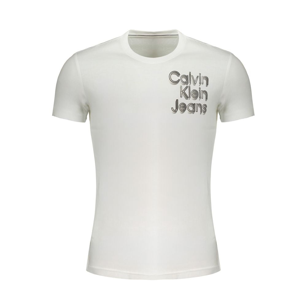 Calvin Klein Hvid Bomuld T Shirt Med Regenerativ Bomuld