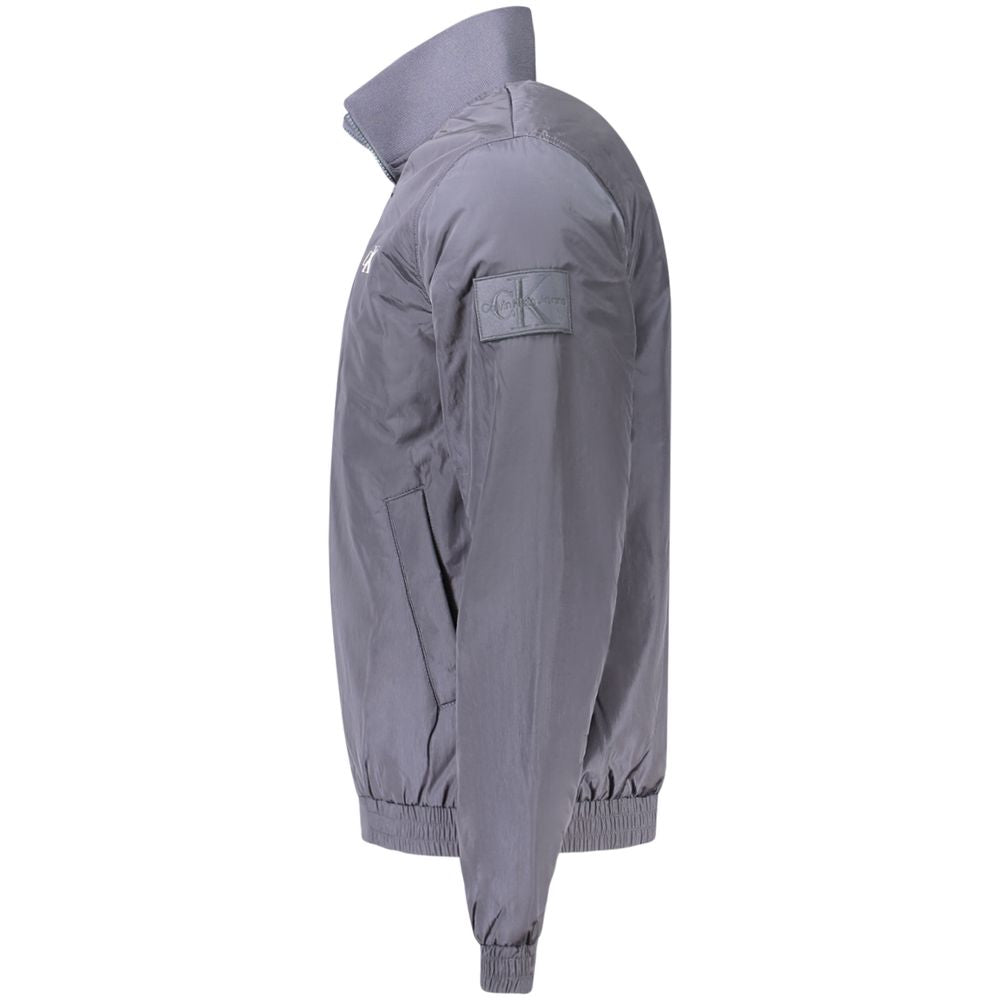 Calvin Klein Blå Polyamid Jakke Til Mænd Med Lynlås