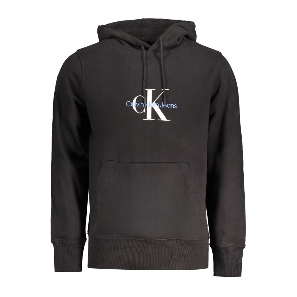 Calvin Klein Sort Bomuld Herre Hættetrøje Med Logo Tryk