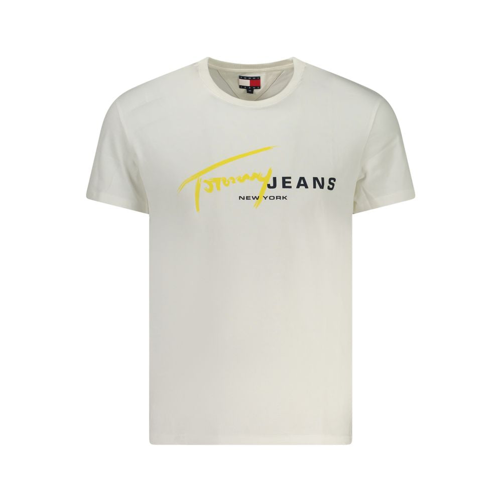 Tommy Hilfiger Hvid Bomuld Herre T Shirt Premium Kvalitet
