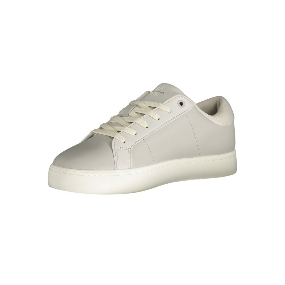 Calvin Klein Brune Læder Herre Sneaker Med Kontrast