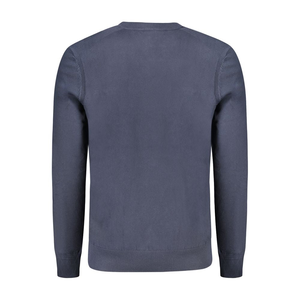 Hugo Boss Blå Bomuld Trøje Langærmet Med Broderi Og Logo