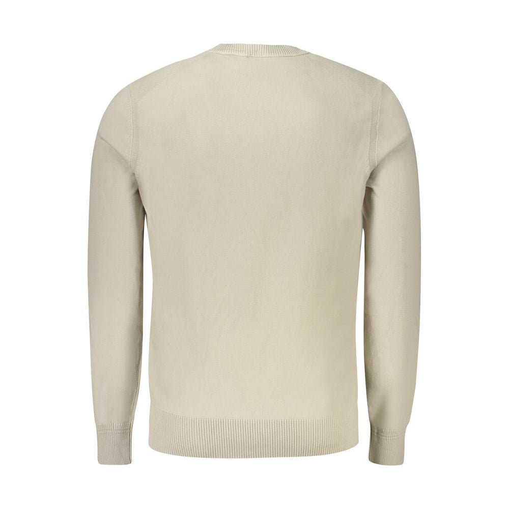Hugo Boss Beige Bomuldstrøje Med Broderi Og Logo Effekt