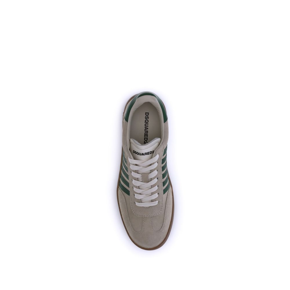 Dsquared² Green Calf Leather Bos Taurus Low Top Sneakers