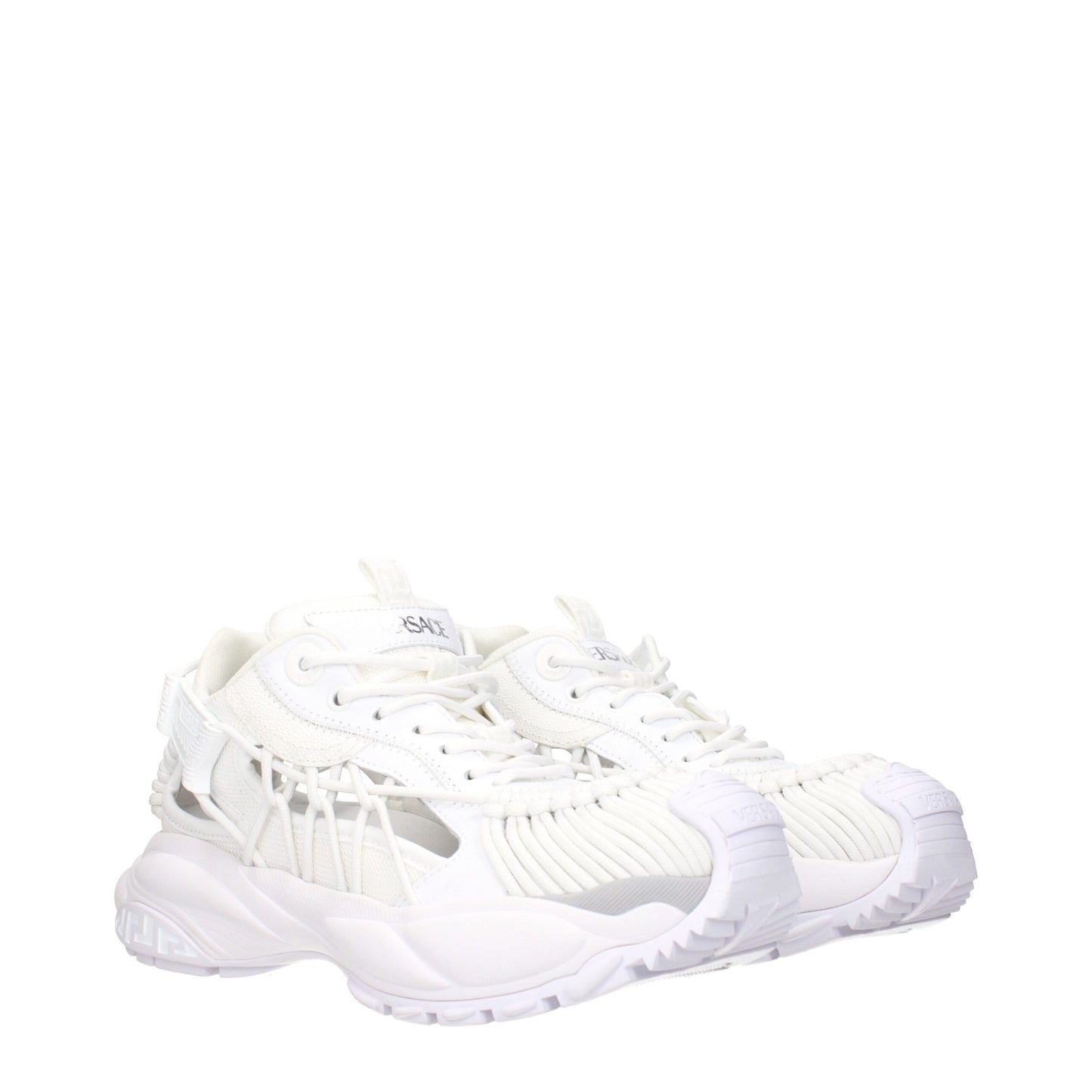 Versace Hvid Læder Atletiske Sneakers Casual Stil Sko
