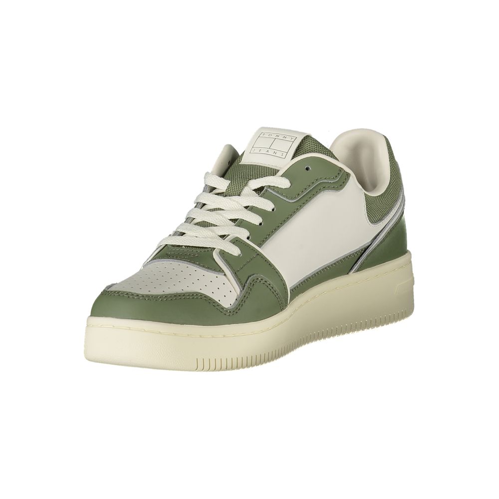 Tommy Hilfiger Grøn Læder Herre Sneaker Med Komfort