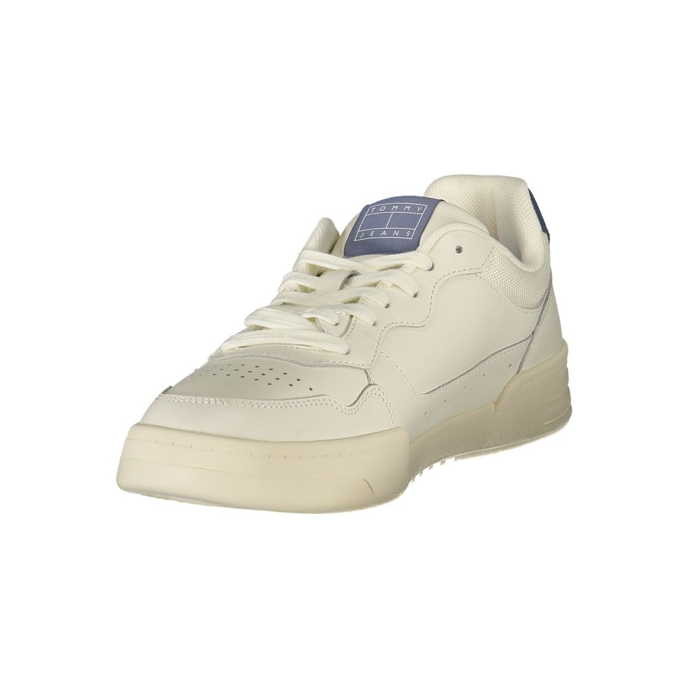 Tommy Hilfiger Hvid Læder Herresneaker Med Komfort Fodsål