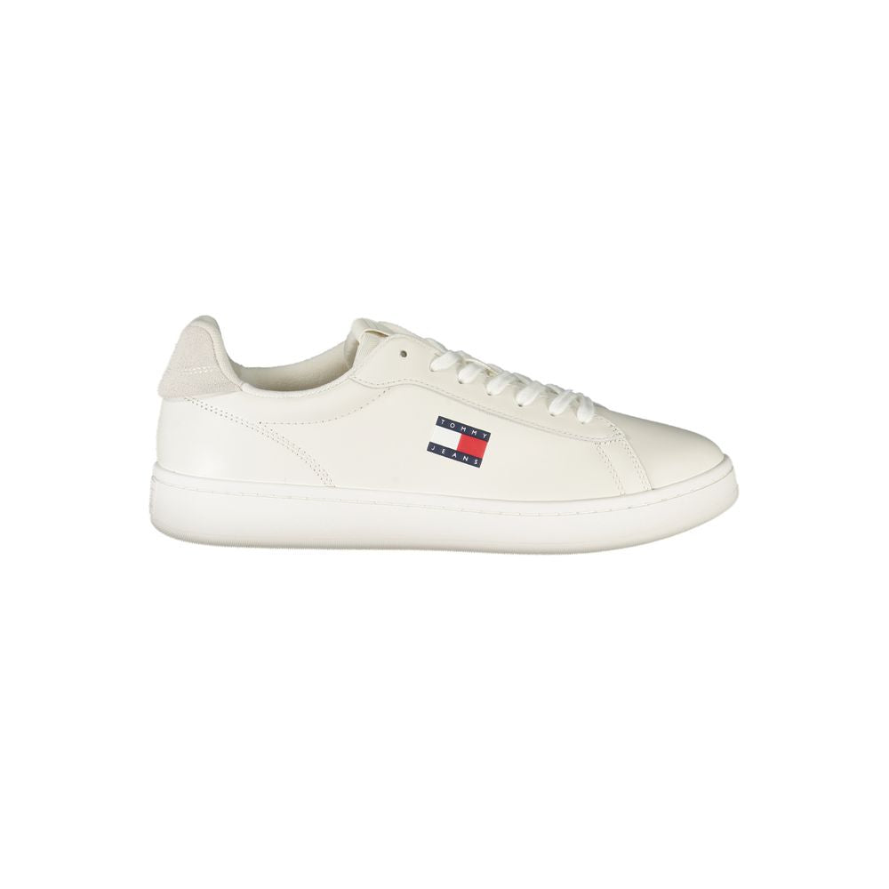 Tommy Hilfiger Hvid Læder Herre Sneaker Med Logo Signature
