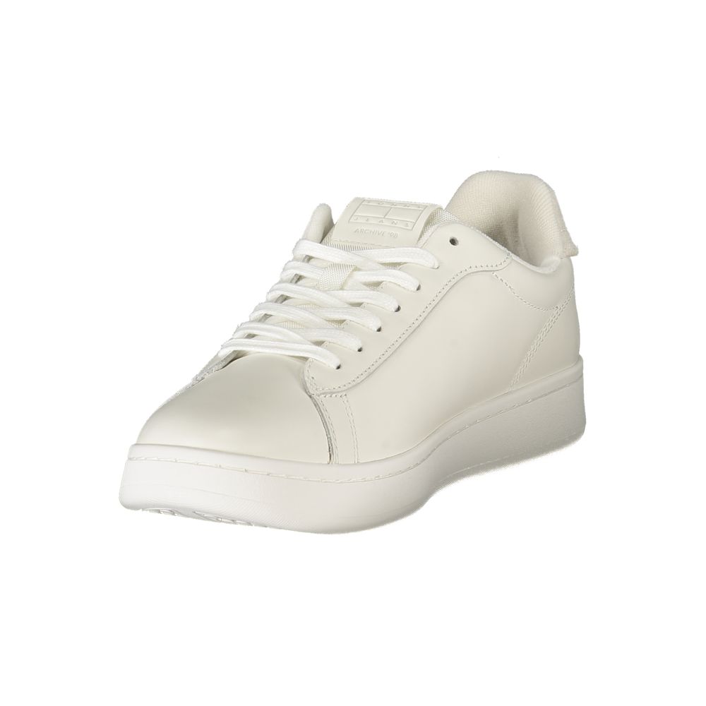 Tommy Hilfiger Hvid Læder Herre Sneaker Med Logo Signature
