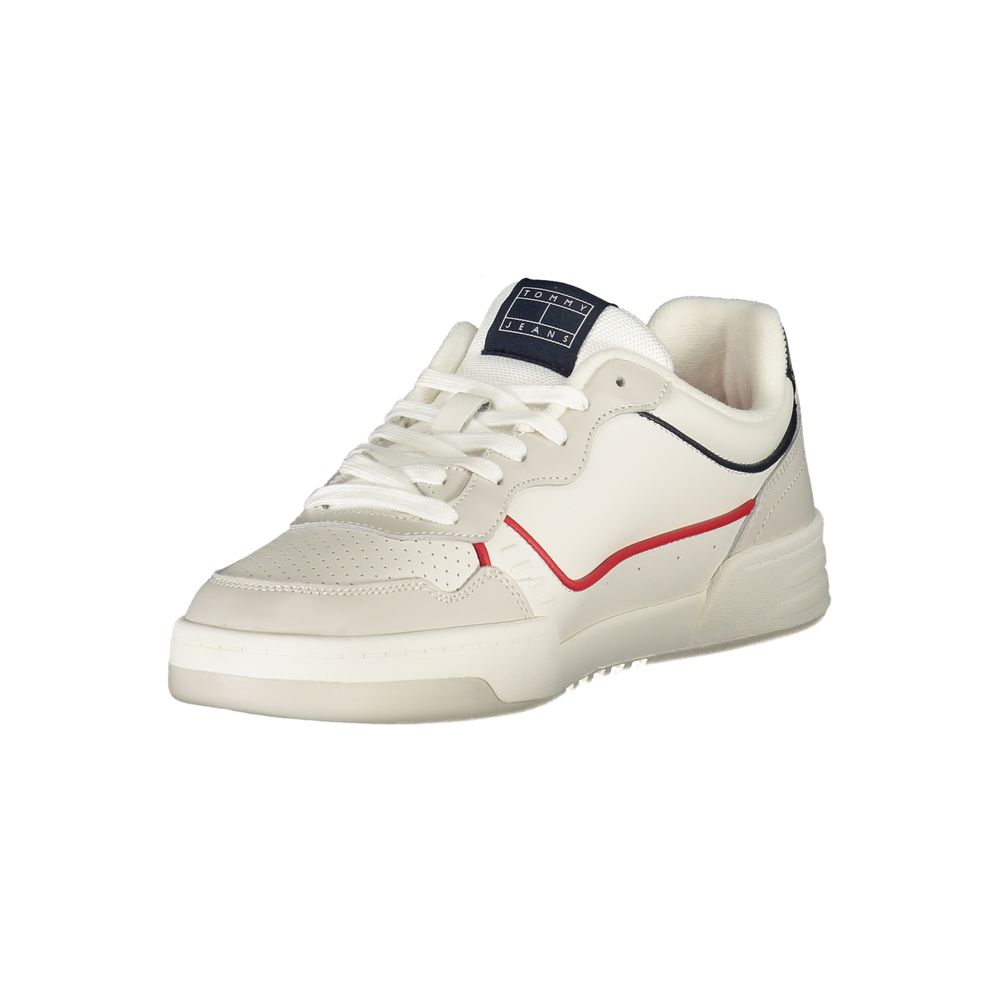 Tommy Hilfiger Hvid Læder Herre Sneakers Til Daglig Brug