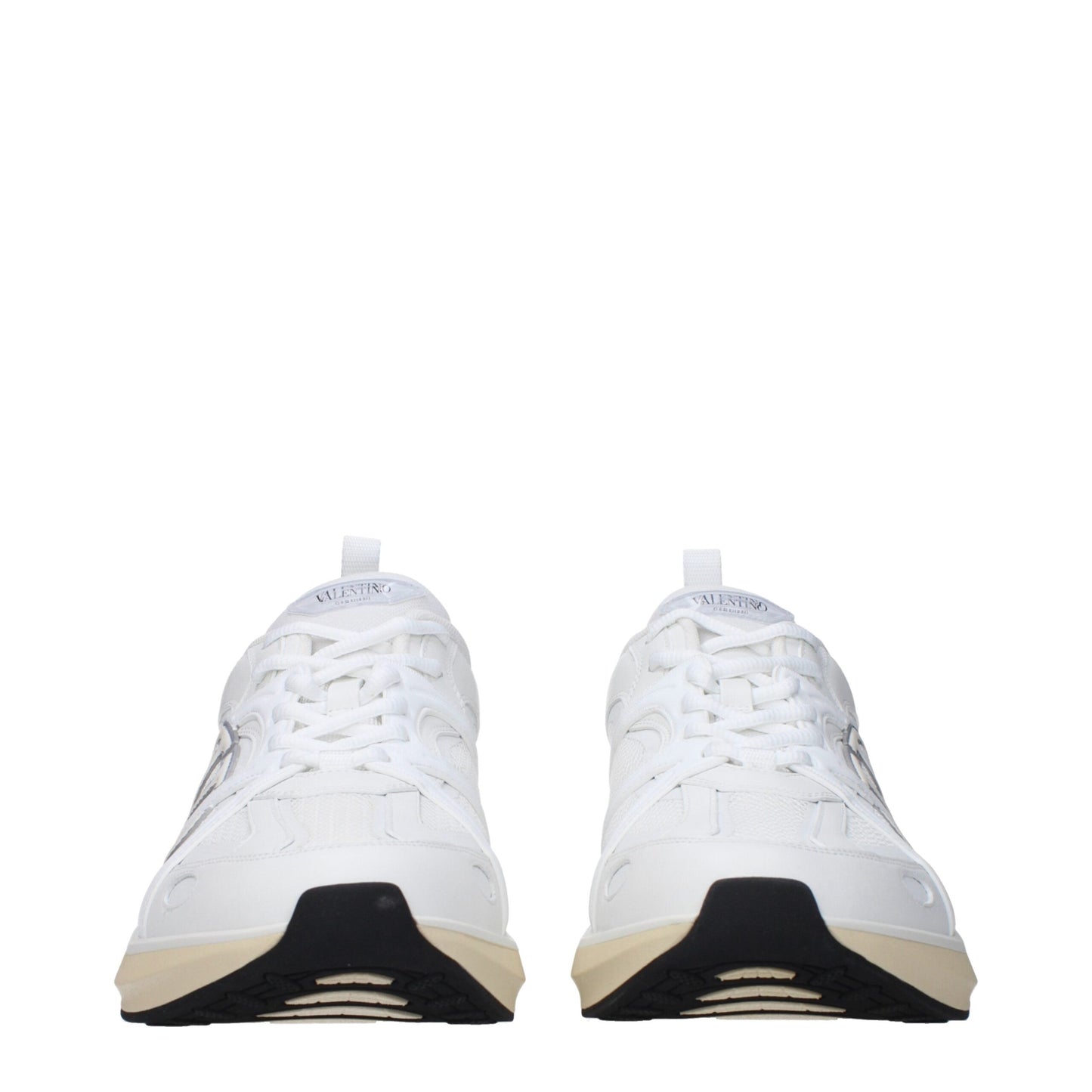 Valentino Garavani Hvid Tekstil Atletiske Sneakers Med Logo
