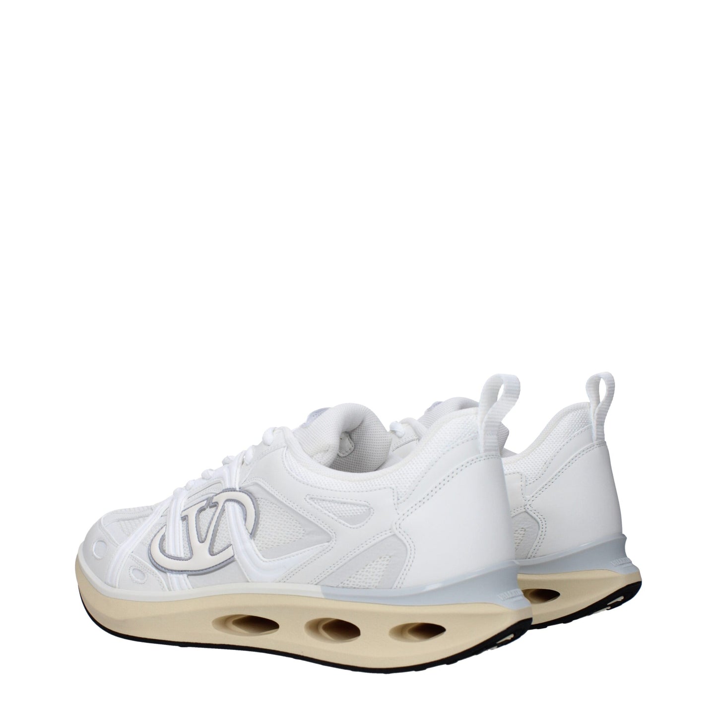 Valentino Garavani Hvid Tekstil Atletiske Sneakers Med Logo