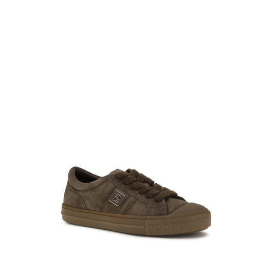 Fendi Brown Rubber Low Top Sneakers