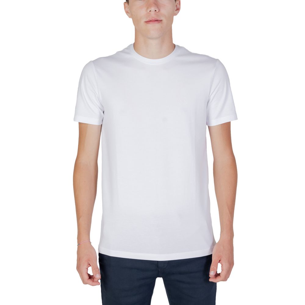 Armani Exchange Hvid Bomuld T Shirt Med Logo Til Herrer