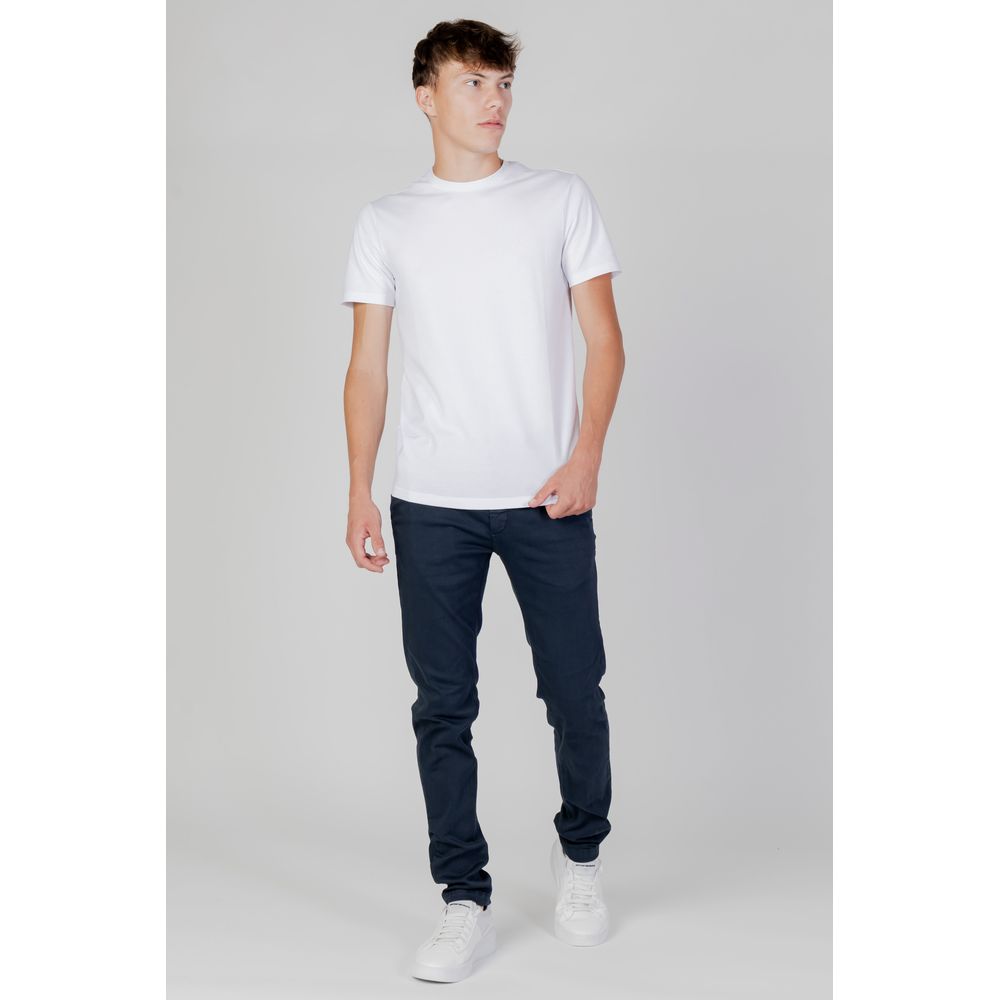 Armani Exchange Hvid Bomuld T Shirt Med Logo Til Herrer