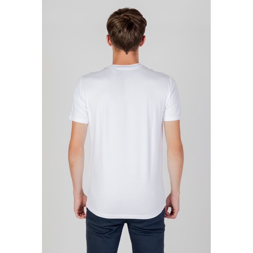 Armani Exchange Hvid Bomuld T Shirt Med Logo Til Herrer