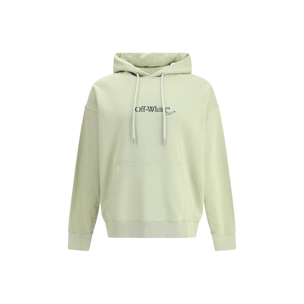 Off-White Grøn Bomuld Sweatshirt Logo Broderet Streetwear