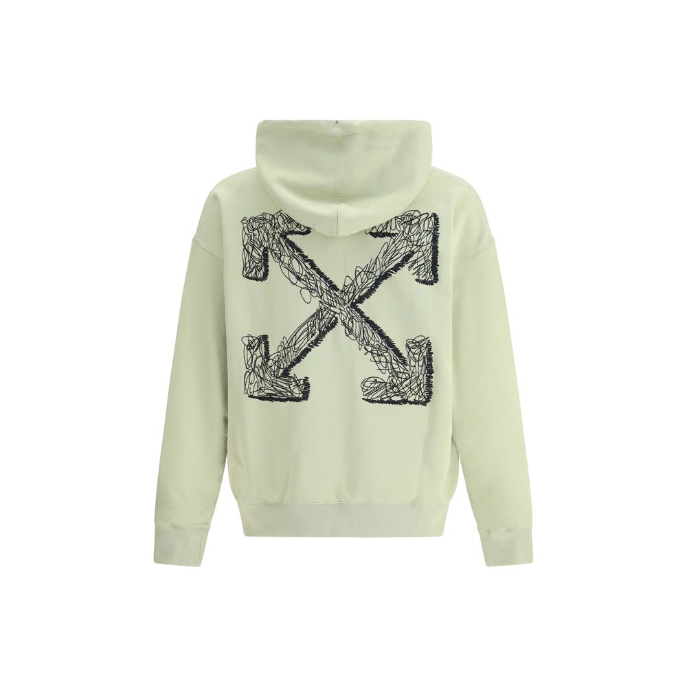 Off-White Grøn Bomuld Sweatshirt Logo Broderet Streetwear