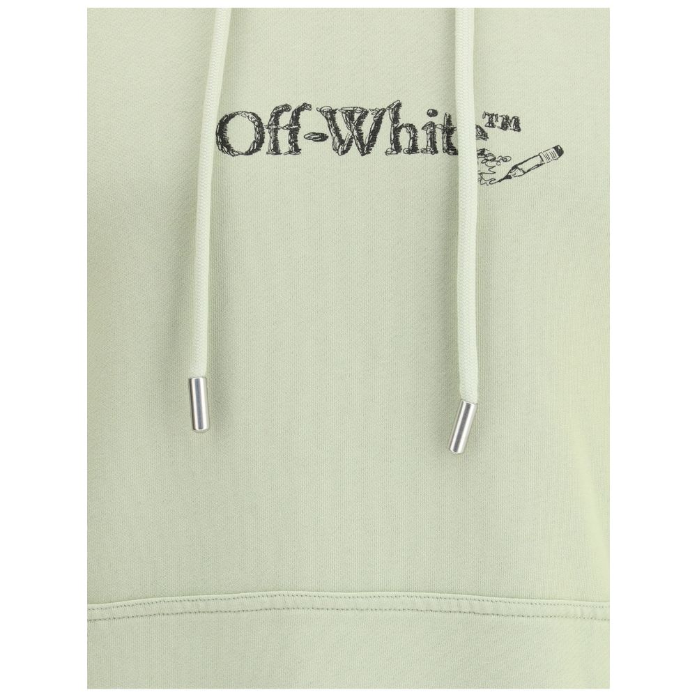 Off-White Grøn Bomuld Sweatshirt Logo Broderet Streetwear