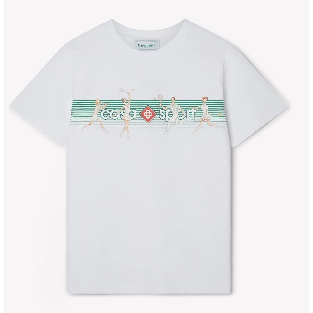 Casablanca White Cotton T-Shirt - Le schmidt