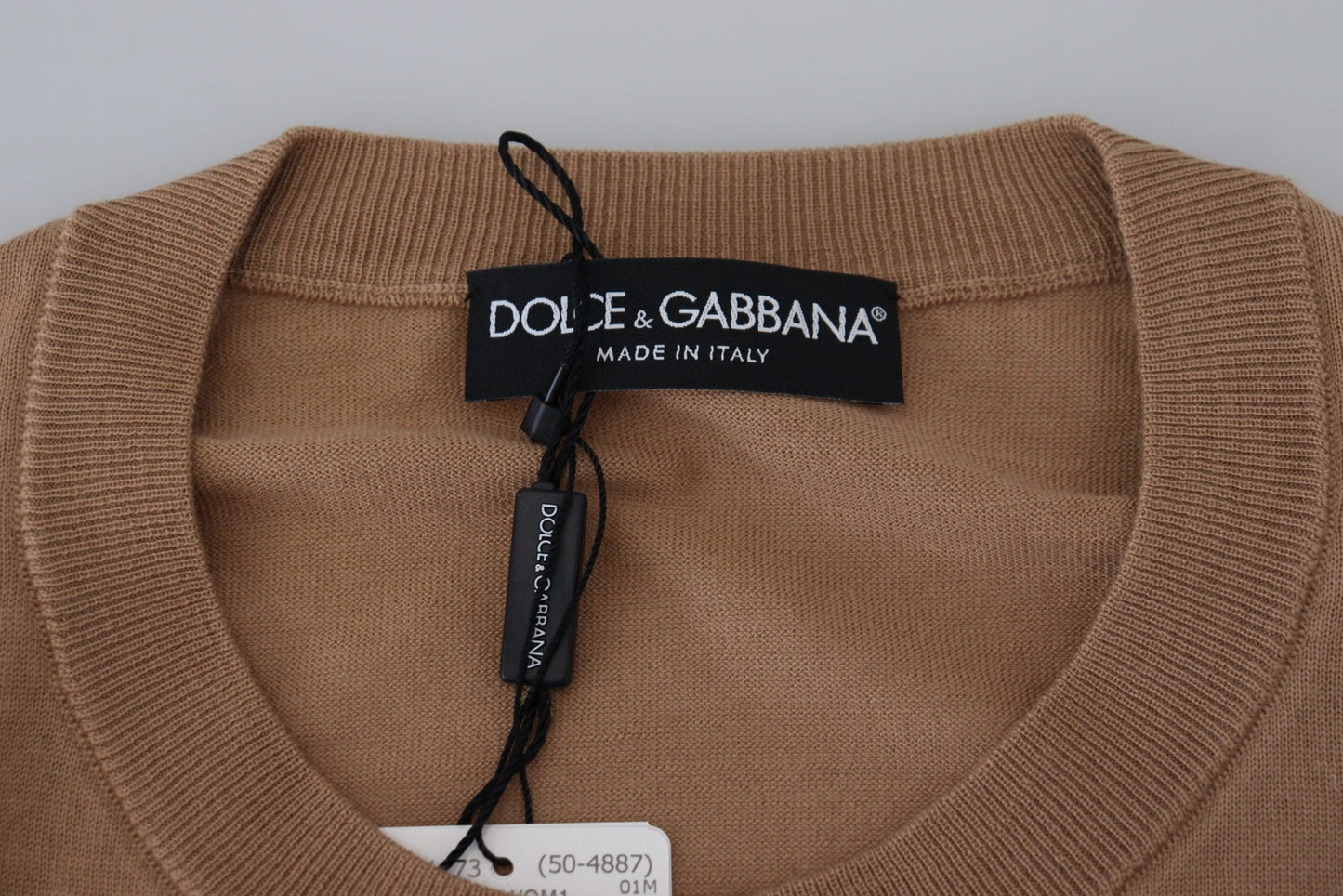 Dolce & Gabbana Beige Cashmere Crown Logo Pullover Sweater - Le schmidt