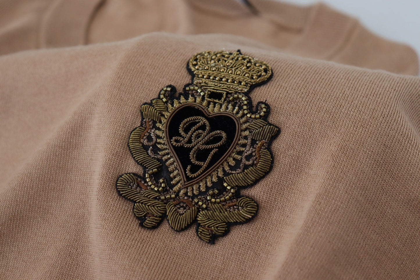 Dolce & Gabbana Beige Cashmere Crown Logo Pullover Sweater - Le schmidt