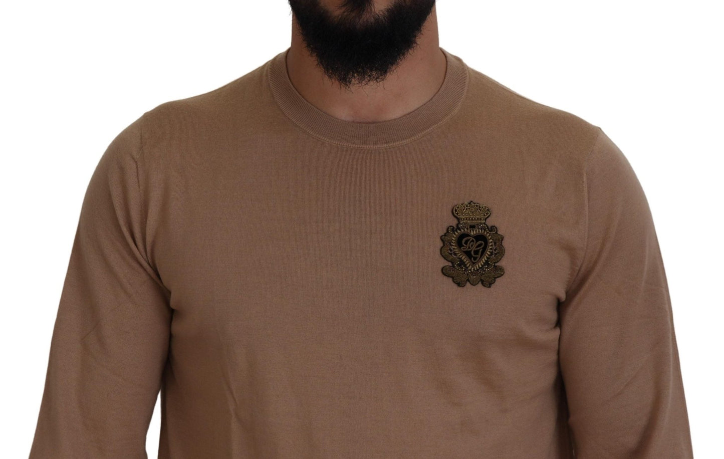 Dolce & Gabbana Beige Cashmere Crown Logo Pullover Sweater - Le schmidt