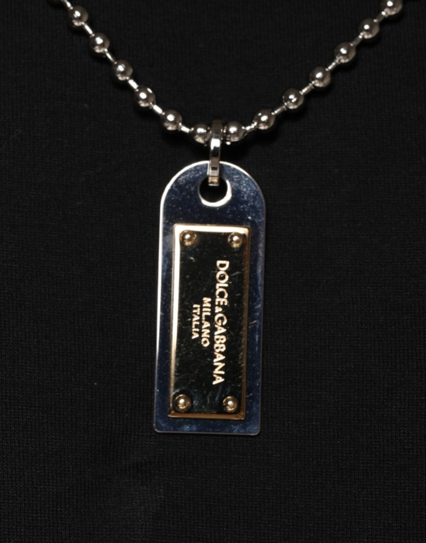 Dolce & Gabbana Black Cotton Necklace Embellished T-shirt - Le schmidt