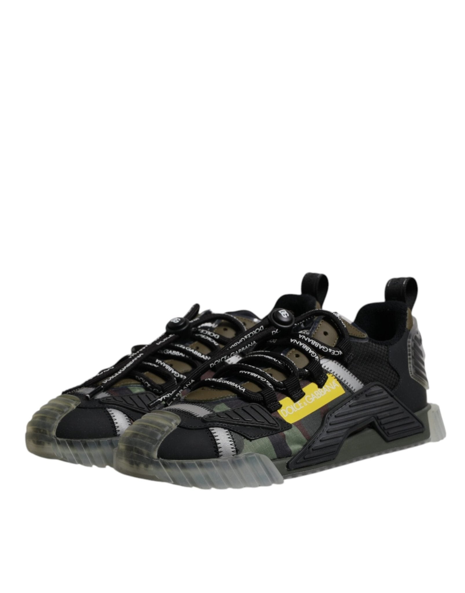 Dolce & Gabbana Black Green Camo NS1 Low Top Sneakers Shoes - Le schmidt