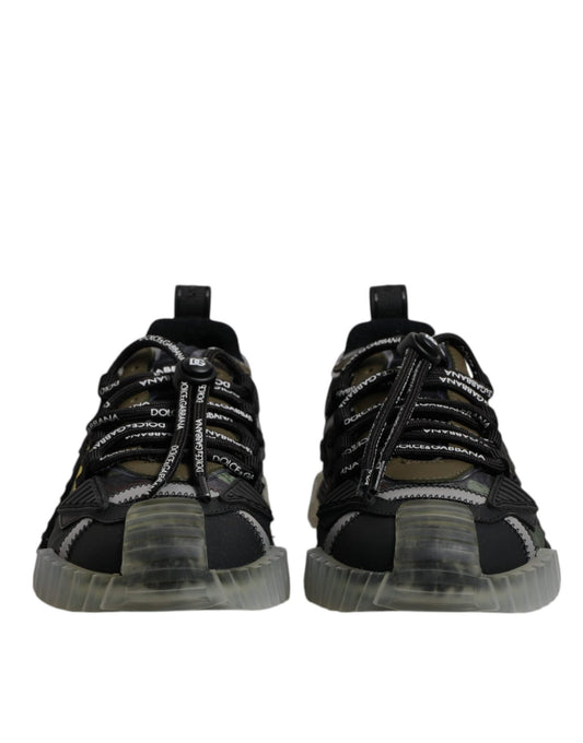 Dolce & Gabbana Black Green Camo NS1 Low Top Sneakers Shoes - Le schmidt