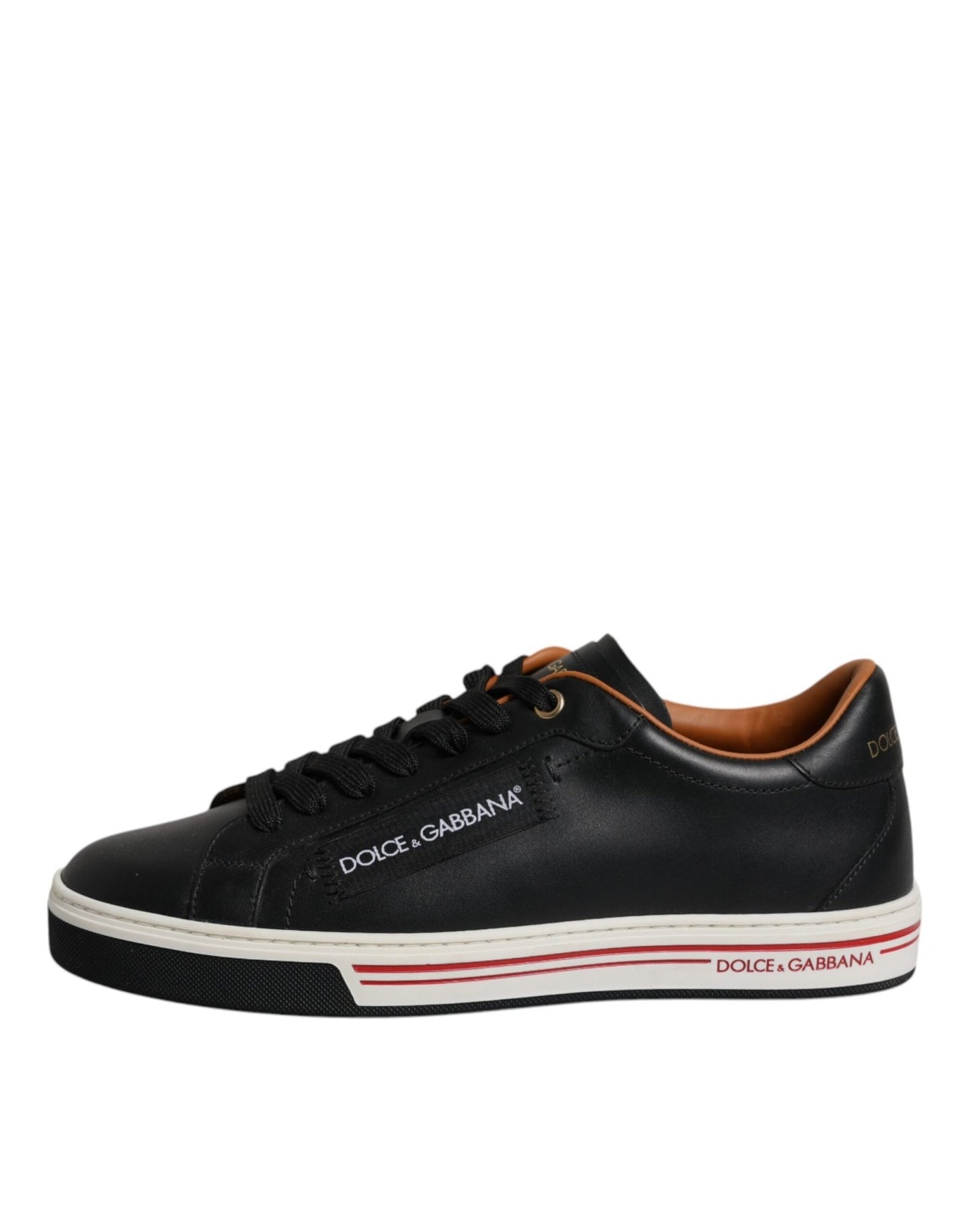 Dolce & Gabbana Black Leather Low Top Men Sneakers Shoes - Le schmidt