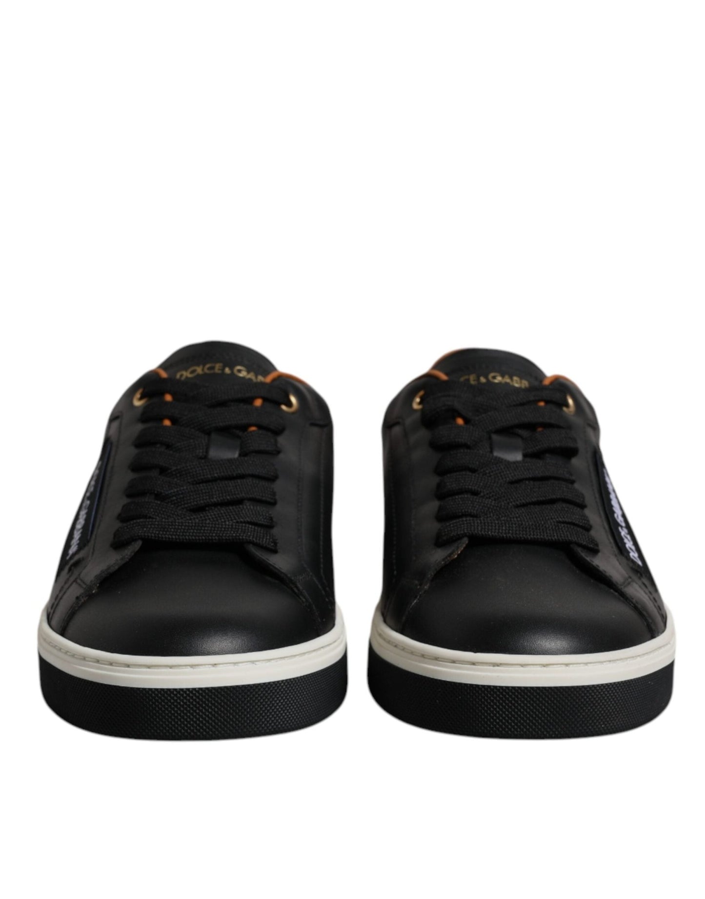 Dolce & Gabbana Black Leather Low Top Men Sneakers Shoes - Le schmidt
