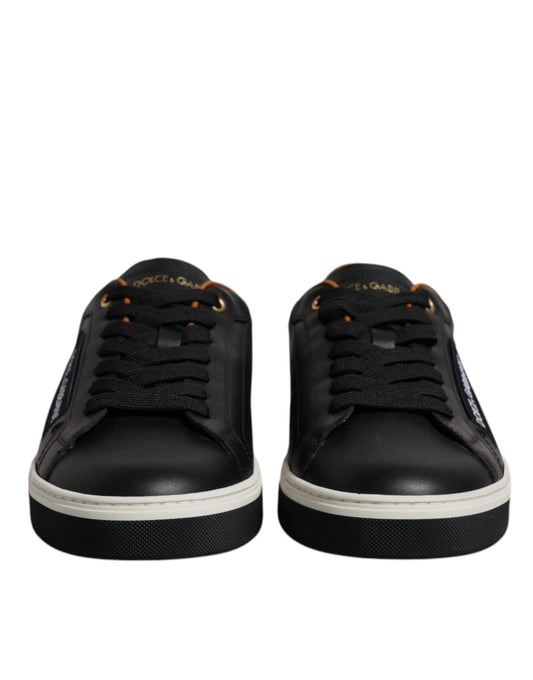 Dolce & Gabbana Black Leather Low Top Men Sneakers Shoes - Le schmidt